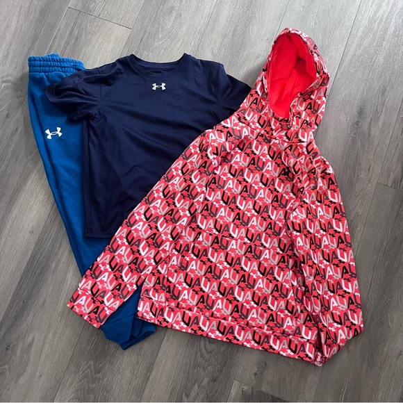 Under Armour Kids' Medium Hoodie, Sweatpants and T-Shirt Lot Small - Picture 1 of 12